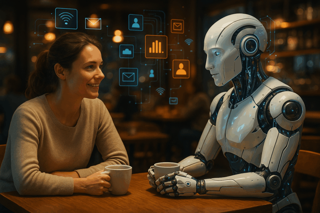 Eine zentrale Illustration von „intelligenter Maschine vs. klassischem Algorithmus“.