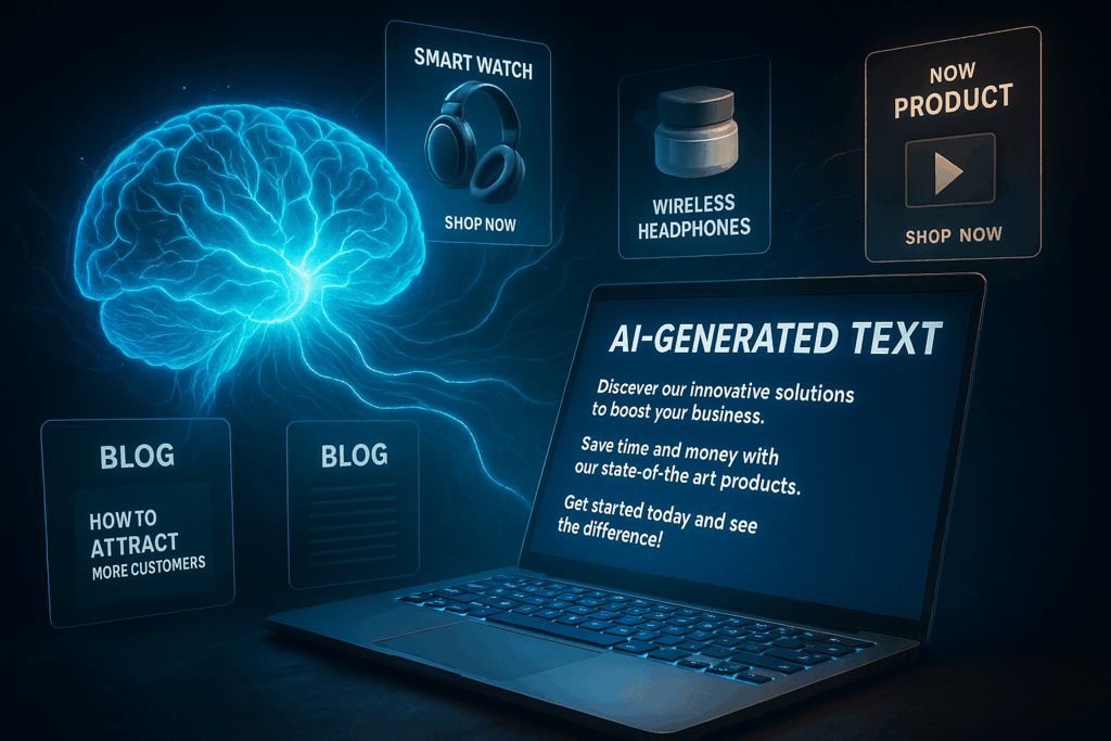 Texterstellung per KI in Aktion, sichtbar als Arbeitsprozess